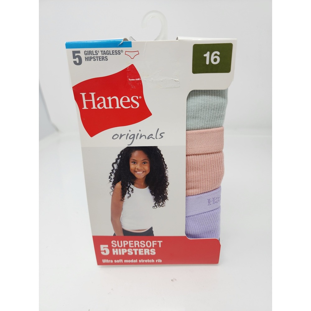 Hanes Girls Originals Hipsters Multicolor Modal Blend Casual Size 16